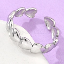 Anello polsino aperto con cuore in acciaio inossidabile 304 anti-ossidazione per donna&nbsp;RJEW-C045-18P