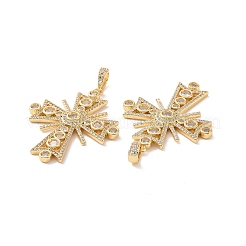 Croix en laiton micro pavé clair pendentifs en zircone cubique&nbsp;KK-G435-25G