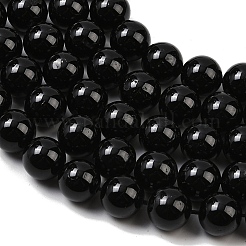 Natürliche schwarze Turmalin Perlen Stränge&nbsp;G-E444-27-12mm