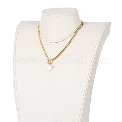 Collares con colgante de cruz de concha natural&nbsp;NJEW-JN03240-01