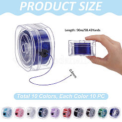 10 Stück 10 Farben flache elastische Kristall-String-Sets&nbsp;EW-UN0001-01