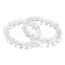 Stretch-Armbänder aus natürlichem Quarzkristall mit runden Perlen für Frauen&nbsp;BJEW-L712-B03-10mm
