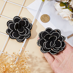 2 Stück Blumen-Schuhschnallenclips aus Polyester&nbsp;DIY-HS0002-13A