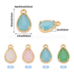 4 pendentif en laiton 4 couleurs avec zircone cubique taillée en glace pilée&nbsp;KK-TADJ0001-11