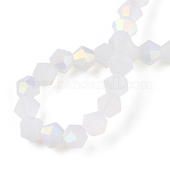Brins de perles en verre dépoli imitation jade bicône&nbsp;EGLA-A039-J2mm-MB05