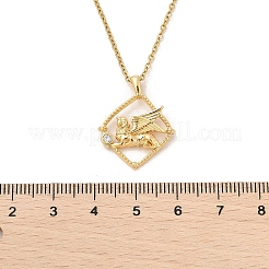Collane con ciondolo in ottone e zirconi cubici trasparenti per donna&nbsp;NJEW-R018-02G-02