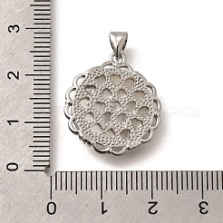 Anhänger aus Messing mit Pavé-Fassung und naturweißer Muschel&nbsp;KK-Z091-08P-03