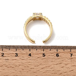 Anelli aperti con polsino in ottone micro pavé di zirconi cubici per donna&nbsp;RJEW-L343-04G-04