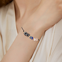 2 bracciale con perline intrecciate in 2 stili di quarzo naturale&nbsp;BJEW-FH0001-06A