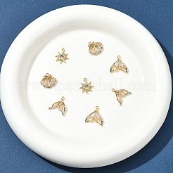 8 Stk. 4 Stile Messing Micro Pave Zirkonia Anhänger&nbsp;KK-FS0001-96