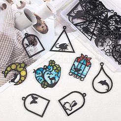 32 pendentif creux en acrylique de la série 8 styles d'animaux&nbsp;SACR-OC0001-04