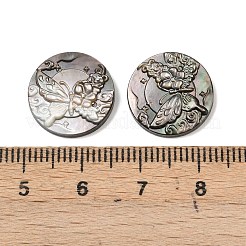 Natürliche schwarze Lippenmuschel geschnitzte Cabochons&nbsp;SSHEL-B006-01B-D