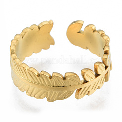 Anillos de puño de hoja de acero inoxidable 304 con recubrimiento iónico (IP)&nbsp;RJEW-N038-126LG