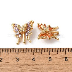 Messing Pavé-Glas Schmetterling Abstandshalter&nbsp;KK-C062-024G