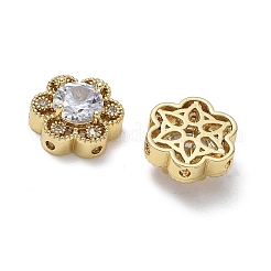 Laiton micro pavé de perles de zircone cubique claires&nbsp;KK-CBA56EF-25G