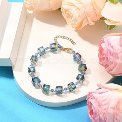 Braccialetti elasticizzati da donna con perline di vetro elettrolitico&nbsp;BJEW-JB11213-02