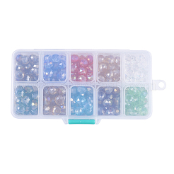 Fili di perline in vetro placcato per 10 colore&nbsp;EGLA-JP0001-02-10x7mm