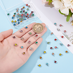 72 Stück 12 Farben 201 Edelstahl Strass Charms&nbsp;STAS-ME0002-32