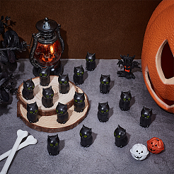 50 pieza de adornos de resina con forma de gato para Halloween&nbsp;DJEW-WR0001-18