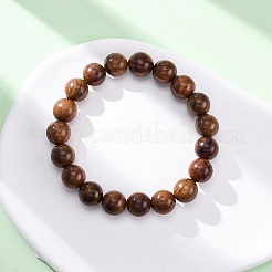 Stretch-Armbänder aus Holz mit runden Perlen für Männer und Frauen&nbsp;BJEW-U041-01