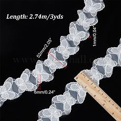 Bordure en dentelle de polyester brodée&nbsp;OCOR-WH0067