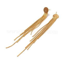 Ohrstecker aus Messing mit Schlangenkette und Quaste&nbsp;KK-G510-20G