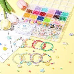 DIY runde und flache runde Armbänder aus Acryl und Harz mit Buchstaben&nbsp;DIY-FS0007-44