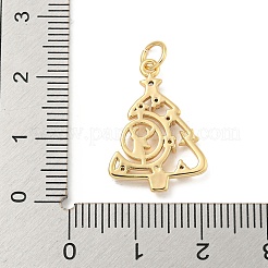 Placage de crémaillère en laiton micro pavé pendentifs en zircone cubique claire&nbsp;KK-B093-16G