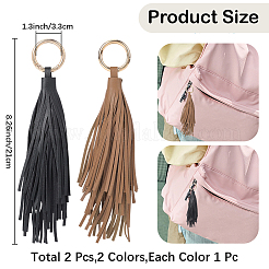 2 porte-clés pendentif en cuir pu 2 couleurs.&nbsp;FIND-CL0001-88A