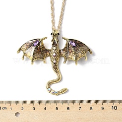 Colliers avec pendentif dragon en alliage émaillé&nbsp;NJEW-V005-01AG-03