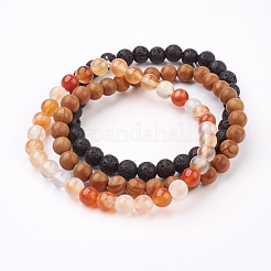 Bracelets extensibles en pierre naturelle mélangée&nbsp;BJEW-JB03600