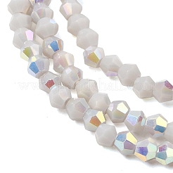 Brins de perles en verre opaque plaquées de couleur AB&nbsp;GLAA-G127-02H