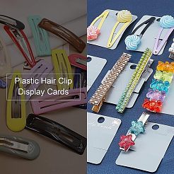 Schede di visualizzazione con clip per capelli in plastica&nbsp;DIY-WH0199-92