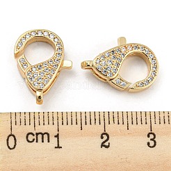 Messing Micro Pave klare Zirkonia Hummerkrallenverschlüsse&nbsp;KK-Q789-03G
