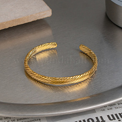 Brazaletes finos y ondulados de acero inoxidable 304 de 7.6 mm de estilo vintage para mujer.&nbsp;DW7125