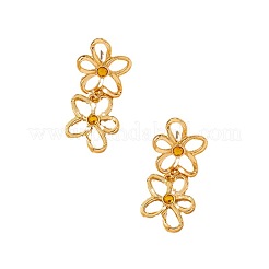 Pendientes colgantes de aleación de flores y rhinestone&nbsp;FS-WG1D96C-01