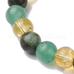 8mm runder natürlicher afrikanischer Türkis (Jaspis) und grüner Aventurin&nbsp;BJEW-JB10625-01