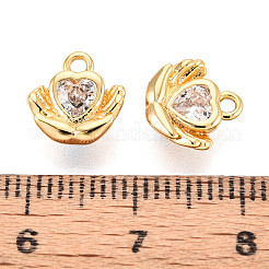 Messing ebnen Zirkonia Charms&nbsp;X1-KK-N263-100G