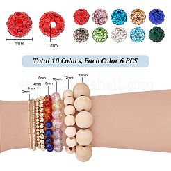 60 stücke 10 farben polymer clay strass perlen&nbsp;RB-PH0001-36