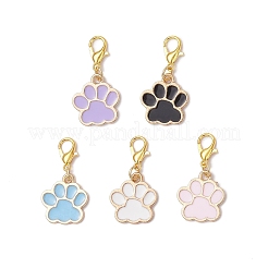 Colgante con huella de pata de perro de esmalte de aleación&nbsp;HJEW-JM03746
