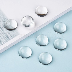 Transparent halbrund Glas Cabochons&nbsp;X-GGLA-R027-25mm