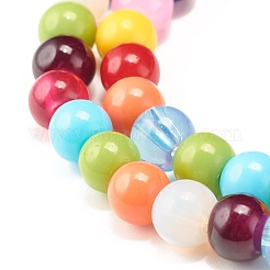 Bonbonfarbene runde Glasperlen-Stretcharmbänder für Kinder und Eltern&nbsp;BJEW-JB07176