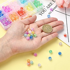 200 Stück 10 Farben transparente Crackle Acrylperlen&nbsp;CACR-YW0001