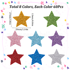 480 Stück 8 Farben Eva Glitzerpulver-Aufkleber&nbsp;DIY-SP0001-84