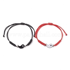 2 set di braccialetti con maglie in lega yin-yang in 2 stili&nbsp;BJEW-JB10175