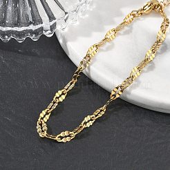 Bracciali da donna con catene a maglie in acciaio inossidabile 304&nbsp;BJEW-D466-08C-G