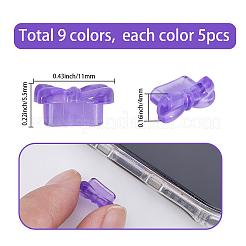 45 tapón antipolvo para móvil de PVC de 9 colores&nbsp;AJEW-SC0031-66