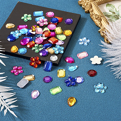 Flache Rückseite und rückseitig plattierte Acryl-Strass-Cabochons&nbsp;MACR-TA0001-62A