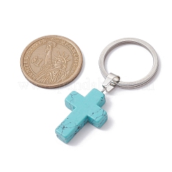 Llaveros turquesas teñidas sintéticas&nbsp;KEYC-JKC00729-05