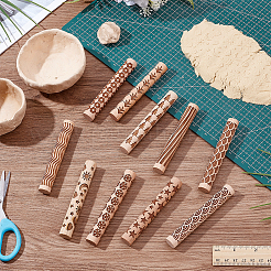 10 Stück 10 Arten von Nudelholz aus Holz&nbsp;DIY-UN0007-37